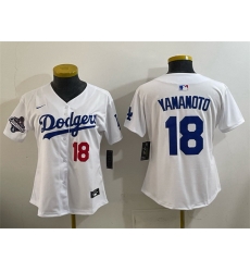 Youth Los Angeles Dodgers 18 Yoshinobu Yamamoto White 2025 World Series Champions Home Limited Stitched Baseball Jersey