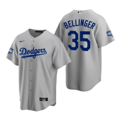 Youth Los Angeles Dodgers 35 Cody Bellinger Gray 2020 World Series Champions Replica Jersey