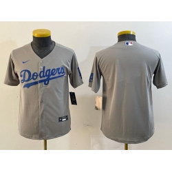 Youth Los Angeles Dodgers Blank Grey Stitched Jersey