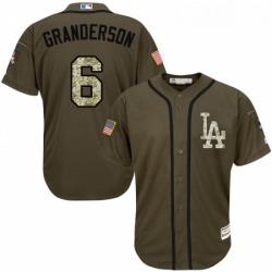 Youth Majestic Los Angeles Dodgers 6 Curtis Granderson Authentic Green Salute to Service MLB Jersey 