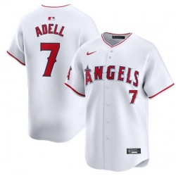 Men Los Angeles Angels 7 Jo Adell White Home Limited Stitched Baseball Jersey
