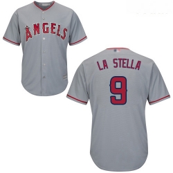 Angels #9 Tommy La Stella Grey Cool Base Stitched Youth Baseball Jersey