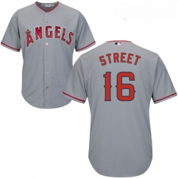 Youth Majestic Los Angeles Angels of Anaheim 16 Huston Street Authentic Grey Road Cool Base MLB Jersey