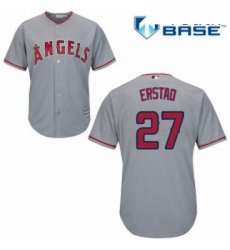 Youth Majestic Los Angeles Angels of Anaheim 27 Darin Erstad Authentic Grey Road Cool Base MLB Jersey 