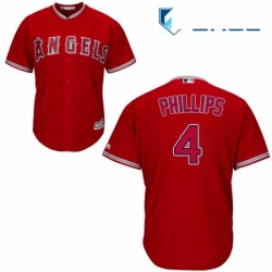 Youth Majestic Los Angeles Angels of Anaheim 4 Brandon Phillips Authentic Red Alternate Cool Base MLB Jersey 