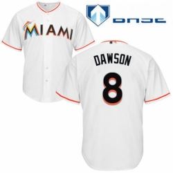 Youth Majestic Miami Marlins 8 Andre Dawson Replica White Home Cool Base MLB Jersey