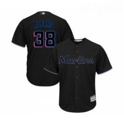 Youth Miami Marlins 38 Jorge Alfaro Replica Black Alternate 2 Cool Base Baseball Jersey 