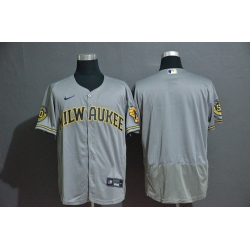 Brewers Blank Gray Nike 2020 Flexbase Jersey