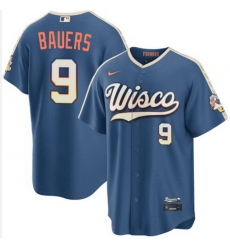 Men Milwaukee Brewers Jake Bauers #9 Home 2026 City Connect Stitched Limited Jersey