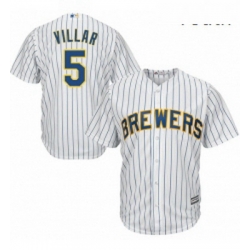 Youth Majestic Milwaukee Brewers 5 Jonathan Villar Replica White Alternate Cool Base MLB Jersey