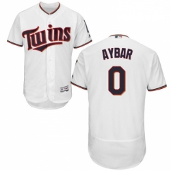 Mens Majestic Minnesota Twins 0 Erick Aybar White Home Flex Base Authentic Collection MLB Jersey