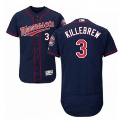 Mens Majestic Minnesota Twins 3 Harmon Killebrew Authentic Navy Blue Alternate Flex Base Jersey Authentic C