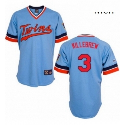 Mens Majestic Minnesota Twins 3 Harmon Killebrew Replica Light Blue Cooperstown Throwback MLB Jersey