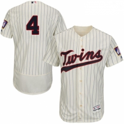 Mens Majestic Minnesota Twins 4 Paul Molitor Authentic Cream Alternate Flex Base Authentic Collection MLB Jersey