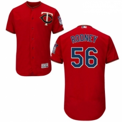 Mens Majestic Minnesota Twins 56 Fernando Rodney Scarlet Alternate Flex Base Authentic Collection MLB Jersey