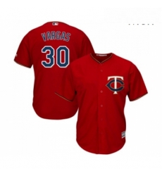 Mens Minnesota Twins 30 Kennys Vargas Replica Scarlet Alternate Cool Base Baseball Jersey