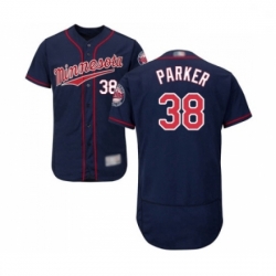 Mens Minnesota Twins 38 Blake Parker Navy Blue Alternate Flex Base Authentic Collection Baseball Jersey