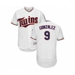 Mens Minnesota Twins 9 Marwin Gonzalez White Home Flex Base Authentic Collection Baseball Jersey