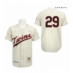 Mens Mitchell and Ness 1969 Minnesota Twins 29 Rod Carew Authentic Cream Throwback MLB Jersey