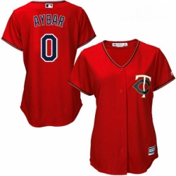 Womens Majestic Minnesota Twins 0 Erick Aybar Authentic Scarlet Alternate Cool Base MLB Jersey 