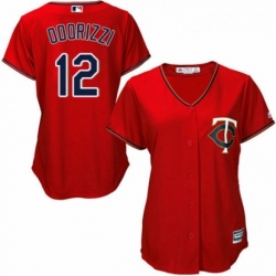 Womens Majestic Minnesota Twins 12 Jake Odorizzi Replica Scarlet Alternate Cool Base MLB Jersey 