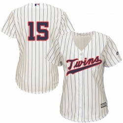 Womens Majestic Minnesota Twins 15 Glen Perkins Replica Cream Alternate Cool Base MLB Jersey