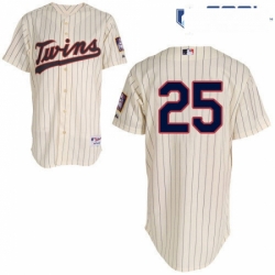 Womens Majestic Minnesota Twins 25 Byron Buxton Replica Cream Alternate Cool Base MLB Jersey