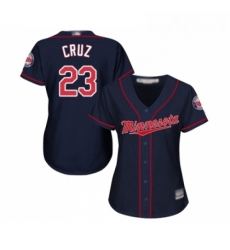 Womens Minnesota Twins 23 Nelson Cruz Replica Navy Blue Alternate Road Cool Base Baseball Jersey 