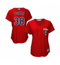 Womens Minnesota Twins 38 Blake Parker Replica Scarlet Alternate Cool Base Baseball Jersey 