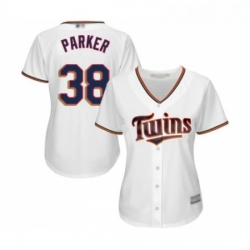 Womens Minnesota Twins 38 Blake Parker Replica White Home Cool Base Baseball Jersey 