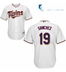 Youth Majestic Minnesota Twins 19 Anibal Sanchez Authentic White Home Cool Base MLB Jersey 