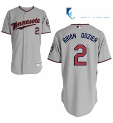 Youth Majestic Minnesota Twins 2 Brian Dozier Replica Grey Road Cool Base MLB Jersey