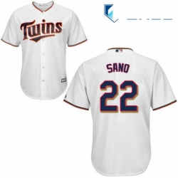 Youth Majestic Minnesota Twins 22 Miguel Sano Replica White Home Cool Base MLB Jersey