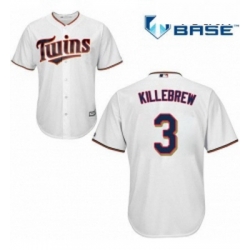 Youth Majestic Minnesota Twins 3 Harmon Killebrew Replica White Home Cool Base MLB Jersey