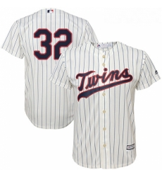 Youth Majestic Minnesota Twins 32 Zach Duke Authentic Cream Alternate Cool Base MLB Jersey 