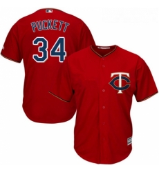 Youth Majestic Minnesota Twins 34 Kirby Puckett Authentic Scarlet Alternate Cool Base MLB Jersey