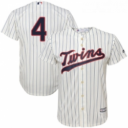 Youth Majestic Minnesota Twins 4 Paul Molitor Authentic Cream Alternate Cool Base MLB Jersey