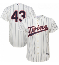 Youth Majestic Minnesota Twins 43 Addison Reed Authentic Cream Alternate Cool Base MLB Jersey 