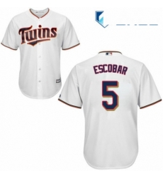 Youth Majestic Minnesota Twins 5 Eduardo Escobar Replica White Home Cool Base MLB Jersey 