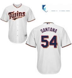 Youth Majestic Minnesota Twins 54 Ervin Santana Replica White Home Cool Base MLB Jersey