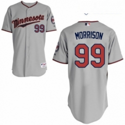 Youth Majestic Minnesota Twins 99 Logan Morrison Replica Grey Road Cool Base MLB Jersey 