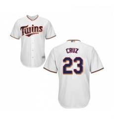 Youth Minnesota Twins 23 Nelson Cruz Replica White Home Cool Base Baseball Jersey 