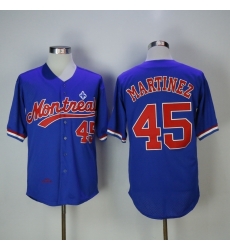 Men Montreal Expos #45 Pedro Martinez Blue Coolbase Stitched Jersey