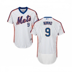 Mens New York Mets 9 Brandon Nimmo White Alternate Flex Base Authentic Collection Baseball Jersey