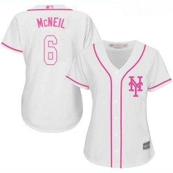 Mets #6 Jeff McNeil White Pink Fashion Women Stitched Baseball Jersey