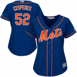 Womens Majestic New York Mets 52 Yoenis Cespedes Replica Royal Blue Alternate Home Cool Base MLB Jersey