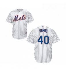 Youth New York Mets 40 Wilson Ramos Authentic White Home Cool Base Baseball Jersey 