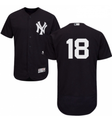 Mens Majestic New York Yankees 18 Johnny Damon Navy Blue Alternate Flex Base Authentic Collection MLB Jersey