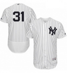 Mens Majestic New York Yankees 31 Aaron Hicks WhiteNavy Flexbase Authentic Collection MLB Jersey