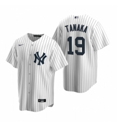 Mens Nike New York Yankees 19 Masahiro Tanaka White Home Stitched Baseball Jerse